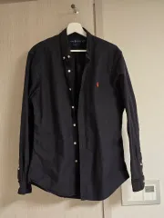 ポロラルフローレン オックスフォード ガーメント シャツ ブラック スリム L