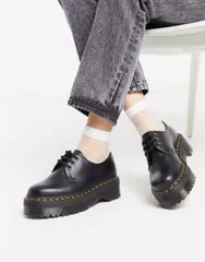 ドクターマーチン レディース シューズ スニーカー レース Dr Martens 1461 Quad chunky lace up shoes Black smooth ブラック