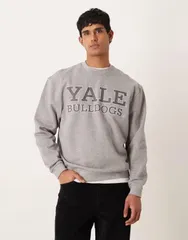 エイソス レディース アウター パーカー・スウェット プリント シャツ ASOS DESIGN unisex relaxed sweatshirt with Yale print heather Gray Heather グレー