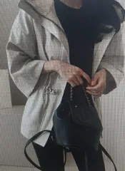 (海外配送) カジュアル フード ジャケット 3COLOR