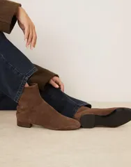 マンゴ レディース シューズ ブーツ・レインブーツ スリムフィット スエード アンクル ブーツ Mango suede slim fit ankle boots Dark brown ブラウン