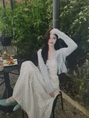 (海外配送)フラワー ロング ONE PIECE + カーディガン セット