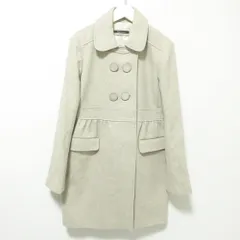 美品 TARA JARMON タラジャーモン ウール ダブルボタン ミドルコート 38 ベージュ レディース 古着 中古 USEDのサムネイル