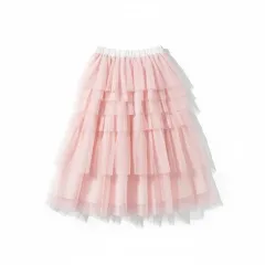ピンク ティアード チュール スカート