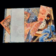 おすそ分けファイル コラージュファイル キレイめ 大容量 A5サイズ 時計 花 ③