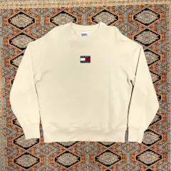 トミー ジーンズ ベージュ アイボリー 起毛 スウェット メンズS