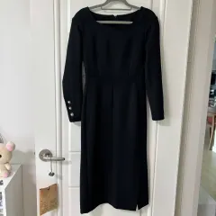 スーツ ロング丈ワンピース ブラック