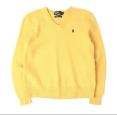ポロ ラルフローレン イェロー ラムウール Vネック ニット