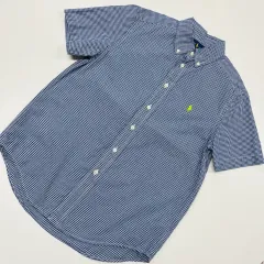 10-12t 150-160 ラルフローレン Polo Kids(ポロキッズ) ネイビー CHECK 半袖シャツ