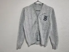 ケーブル編み ニット カーディガン グレー Mサイズ