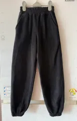 黒色 フリース ジョガーパンツ