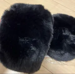 💖大人気！黒　ファー　アームカバー　ニット　コート　おしゃれ♪