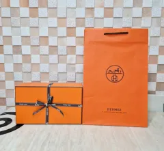 正規品 Hermes ボックス + お買い物バッグ + リボン フルセット Hermes お買い物バッグ Hermes バッグ