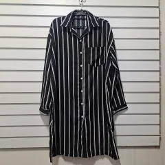 レディース ブラックストライプ ロング丈ワンピース/シャツ ロング丈 88/クローゼット デコレーション