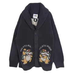 gelato pique ジェラートピケ × SUPERMARIO スーパーマリオ クッパ ベビモコジャガード ショール カーディガン グレー系 M-L【中古】