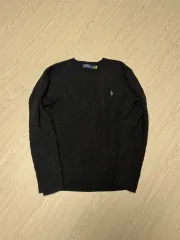 新品 ポロ ラルフローレン ブラック ケーブル編み ニット