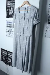 W(M) 헐립トゥ ドレス ONE PIECE 新品 ツイード 연ブルー 高級 Kitsch - 1770A