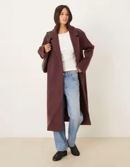 エイソス レディース アウター コート ASOS DESIGN throw on overcoat in plum plum プラム