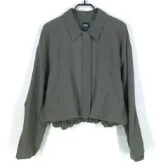 ZARA ザラ レディース 秋冬 ルーズフィット ジップアップ ジャケット 톤다운カーキS (HU43143)
