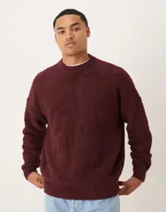 エイソス メンズ アウター ニット・セーター オーバーサイズフィット クルーネック セーター ニット ASOS DESIGN super oversized fit knit boucle crewのサムネイル