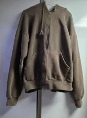 裏起毛パーカー ジップアップ ブラウン カラー