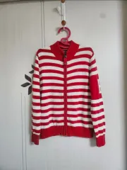 トミーヒルフィガー キッズ 7t ボーダー柄 ジップアップカーディガン
