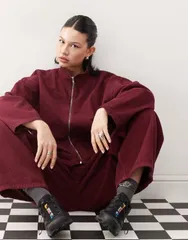 リクレイム ヴィンテージ レディース アウター ジャケット・ブルゾン Reclaimed Vintage cord bomber jacket part of a set Burgundy バーガンディ