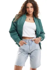 バンズ レディース アウター ジャケット・ブルゾン ジャケット Vans bennett bomber jacket in dark DARK GREEN グリーンのサムネイル