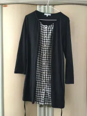 日本ヴィンテージ バ선생フィット CHECK レイヤード ONE PIECE