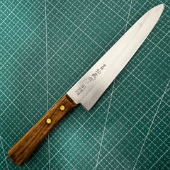 【再生ベース★本割込】★登録仙蔵作★三徳包丁★180mm★包丁★ハガネ★ステンレス★両刃★日本製★万能包丁★木製ハンドル★伝統★研ぎ練習用★DIY★カスタム★調理器具★TT202602-00025