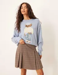 マンゴ レディース ボトムスカート プリーツ ミニ Mango pleated mini skirt check BROWN ブラウン