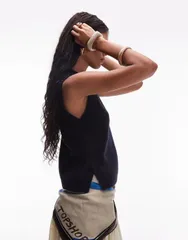 アンドアザーストーリーズ レディース トップス Tシャツ ウール ニット Other Stories wool blend knit tank top navy ネイビー