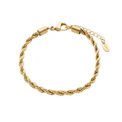 【ゴールド×ワンサイズ】[Cream dot. クリームドット公式] ブレスレット レディース  ステンレス製 金属アレルギー対応 つけっぱなし ロープチェーン ツイストチェーン ひねり 太め メタル 重厚感  のサムネイル