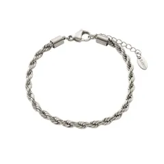 【シルバー×ワンサイズ】[Cream dot. クリームドット公式] ブレスレット レディース  ステンレス製 金属アレルギー対応 つけっぱなし ロープチェーン ツイストチェーン ひねり 太め メタル 重厚感  のサムネイル