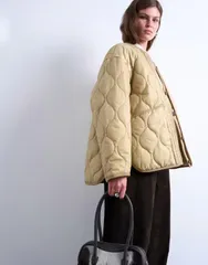 トップショップ レディース アウター ジャケット・ブルゾン ジャケット Topshop double layer fronted liner jacket in sand Sand サンドのサムネイル