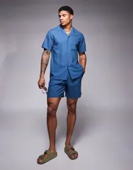 サウスビーチ メンズ ボトムス ハーフパンツ・ショーツ ショートパンツ South Beach drawstring beach shorts Blue ブルー