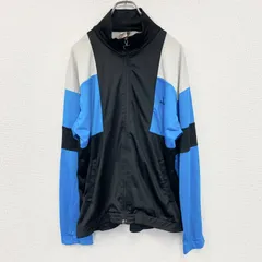 古着 used　～80s　PUMA　プーマ　トラックジャケット/ジャージ　ヴィンテージ　刺繍ロゴ　マルチカラー　ブラック　Mサイズ