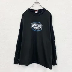 古着 used　NFL　長袖プリントTシャツ　EAGLES　黒　ブラック　Lサイズ