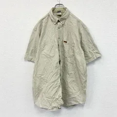 古着 used　Carhartt　カーハート　半袖ワークシャツ　ボタンダウンシャツ　ダブルポケット　ベージュ　XLサイズ
