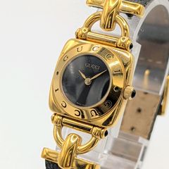 GUCCI 3001.M Watch Men's Quartz Round Gold Black dial Y2K 00S