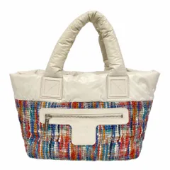 シャネル(Chanel) シャネル トートバッグ コココクーン ナイロン マルチカラー ホワイト レディース