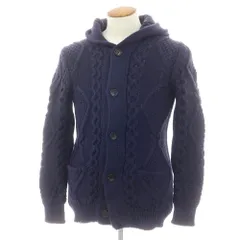 【中古】ロベルトコリーナ ROBERTO COLLINA ウール フーデッド カーディガン ライトネイビー【サイズ48】【メンズ】のサムネイル