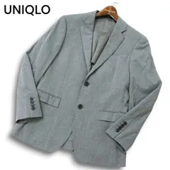 UNIQLO ユニクロ 春夏 Super110's★ ストレッチ ウール スリム テーラード ジャケット Sz.S メンズ 灰 グレー