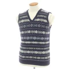 【中古】マカラスター Macalastair ウールナイロン Vネック ニットベスト ネイビー【サイズ38】【メンズ】のサムネイル