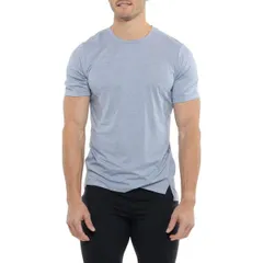 アシックス メンズ トップス シャツ メッシュ ニット ASICS Knit Brushed Heathered Mesh TShirt Short Sleeve Washedenim Hthr デニのサムネイル