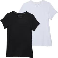 ダンスキン レディース トップス タンクトップ Tシャツ Danskin Layering TShirt 2Pack Short Sleeve BlackWhite ホワイトのサムネイル