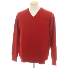【中古】レセント LeCENT カシミヤ Vネックニット レッド【サイズM】【メンズ】