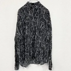 古着 used　CARDCHE　長袖シャツ　総柄　黒　ブラック　Lサイズ
