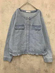 Re-J&SUPURE リジェイアンドスプル R1-24124PL パールボタン Gジャン デニム ジャケット sizeLL/ライトブルー ■◇ レディース