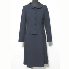 美品 25AW Rene ルネ ラウンドカラージャケット ワンピース アンサンブル スーツ 6533280 サイズ34 ダークネイビー レディース 古着 中古 USED